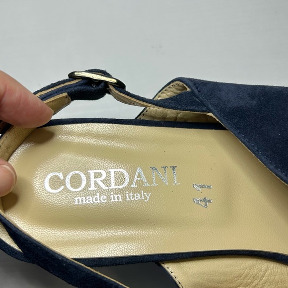 Cordani Kaylee Slingback Wedge Platform Navy Suede Criss Cross Strap Sz 41 EU - Picture 11 of 15